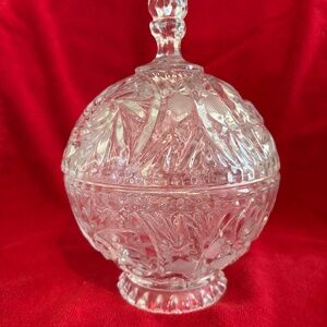 Covered Candy Dish 24% Lead Crystal Irena From Miller Imports.